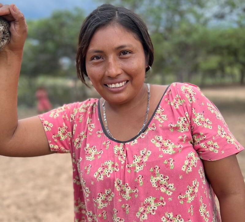 Wayuu women in a traditional "manta" dress