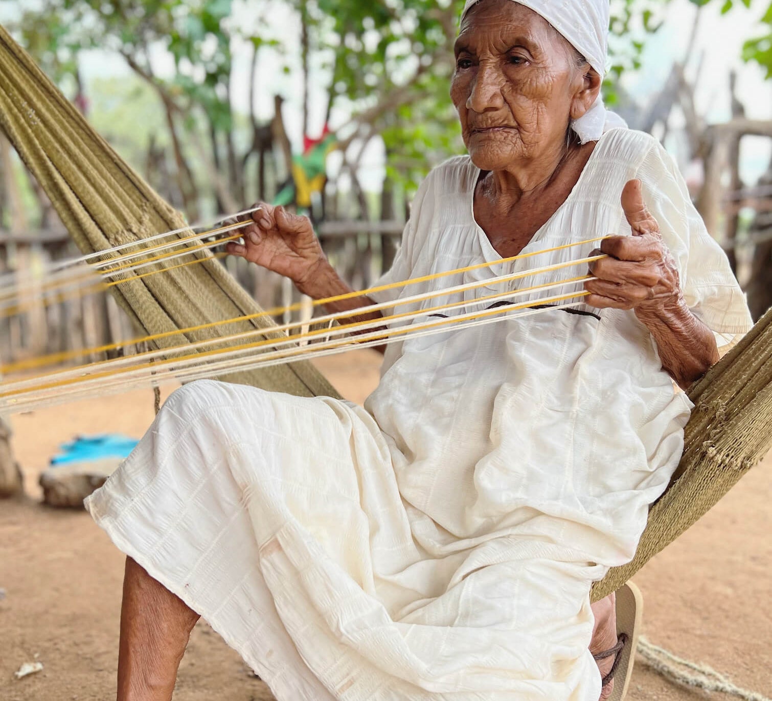 Wayuu weaver from Hiotshy, Mariangela